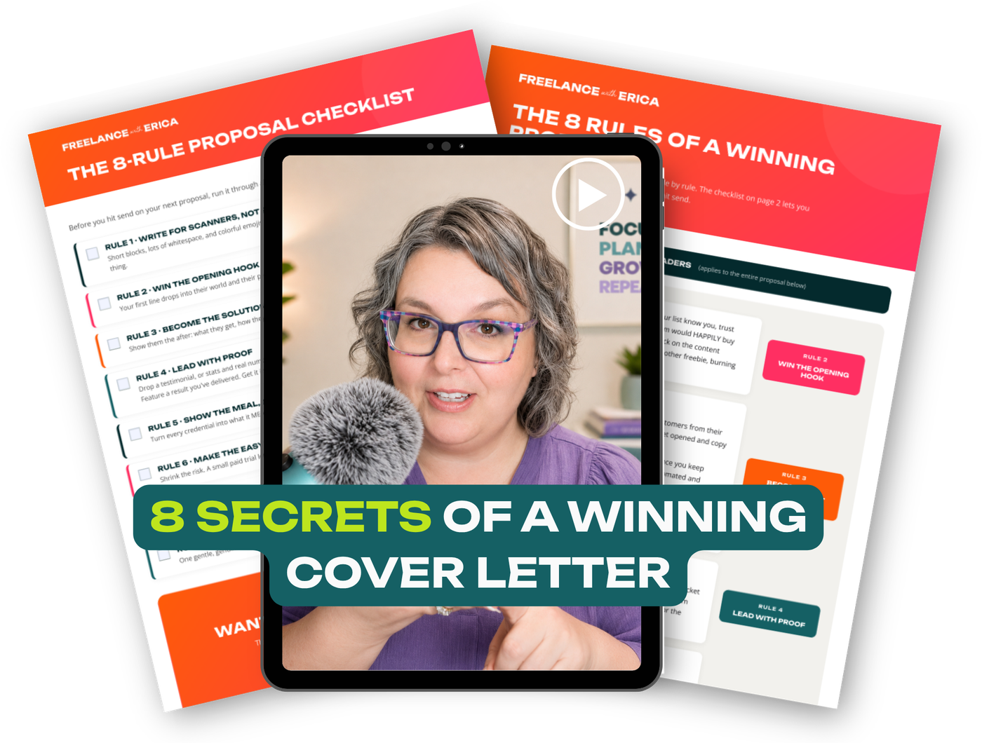 The 8 Secrets of a Winning Cover Letter freebie: checklist, example proposal and mini training