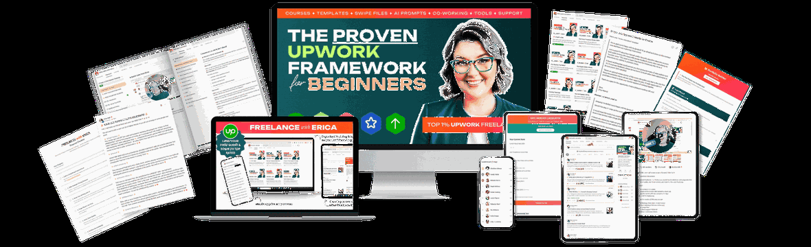 Inside the FREELANCE with ERICA membership: courses, community and tools on every device