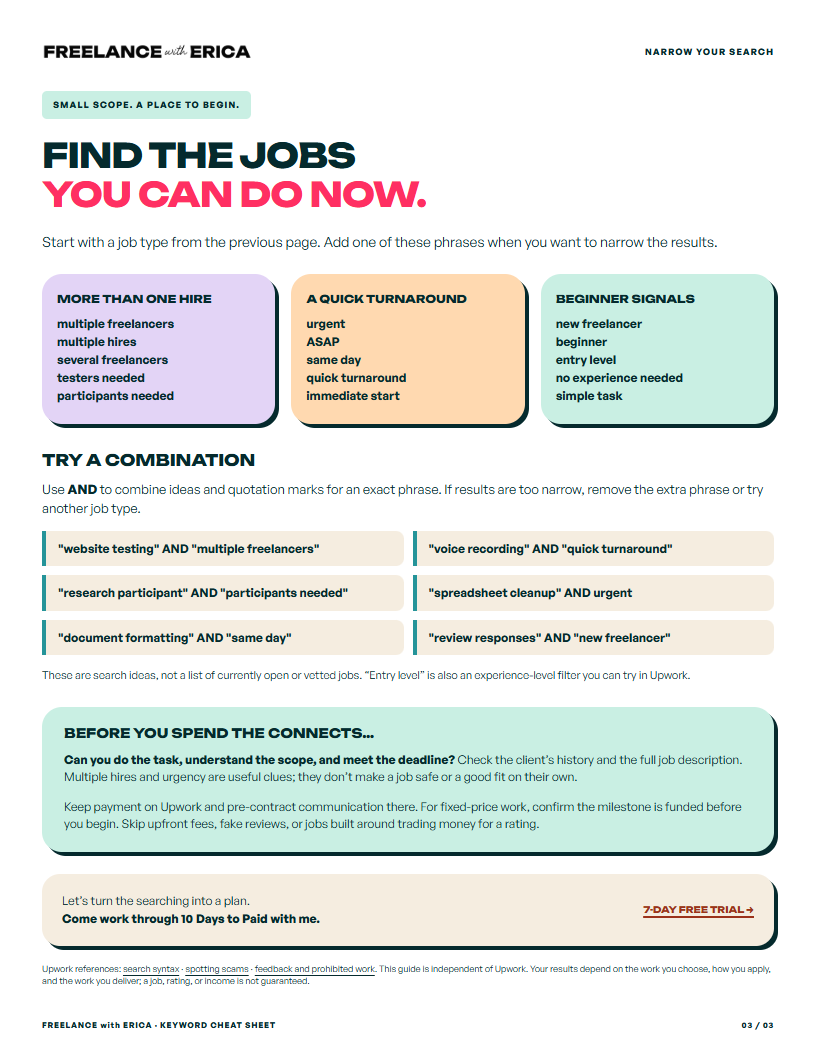Search combinations and job checks
